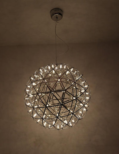 LED Hanglamp Bol Zilver Sfeerverlichting Moderne Lichtbol met Dimbare Lichtpunten Transparante Kristalbol Decoratief Scandinavisch Warm Wit Industrieel Design Interieurlamp