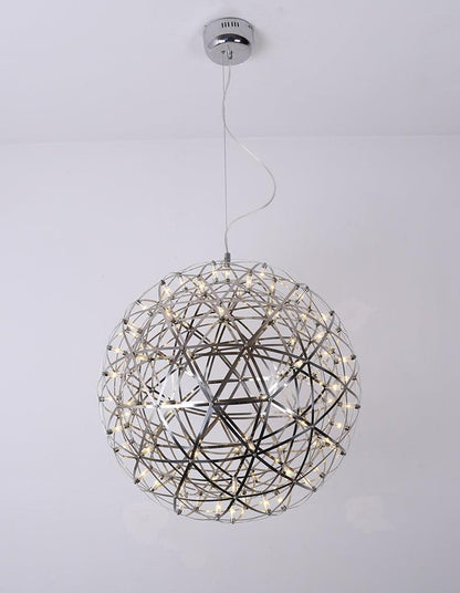 LED Hanglamp Bol Zilver Sfeerverlichting Moderne Lichtbol met Dimbare Lichtpunten Transparante Kristalbol Decoratief Scandinavisch Warm Wit Industrieel Design Interieurlamp