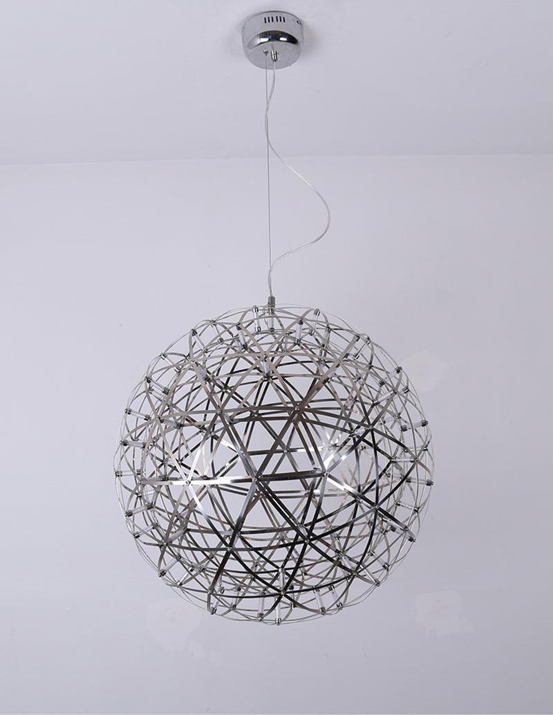 LED Hanglamp Bol Zilver Sfeerverlichting Moderne Lichtbol met Dimbare Lichtpunten Transparante Kristalbol Decoratief Scandinavisch Warm Wit Industrieel Design Interieurlamp