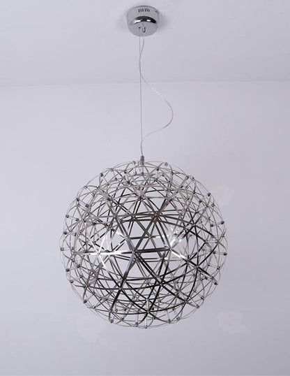 LED Hanglamp Bol Zilver Sfeerverlichting Moderne Lichtbol met Dimbare Lichtpunten Transparante Kristalbol Decoratief Scandinavisch Warm Wit Industrieel Design Interieurlamp