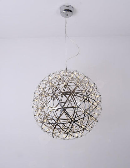 LED Hanglamp Bol Zilver Sfeerverlichting Moderne Lichtbol met Dimbare Lichtpunten Transparante Kristalbol Decoratief Scandinavisch Warm Wit Industrieel Design Interieurlamp