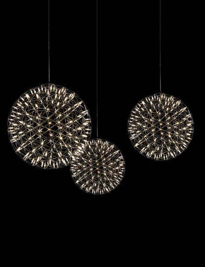 LED Hanglamp Bol Zilver Sfeerverlichting Moderne Lichtbol met Dimbare Lichtpunten Transparante Kristalbol Decoratief Scandinavisch Warm Wit Industrieel Design Interieurlamp