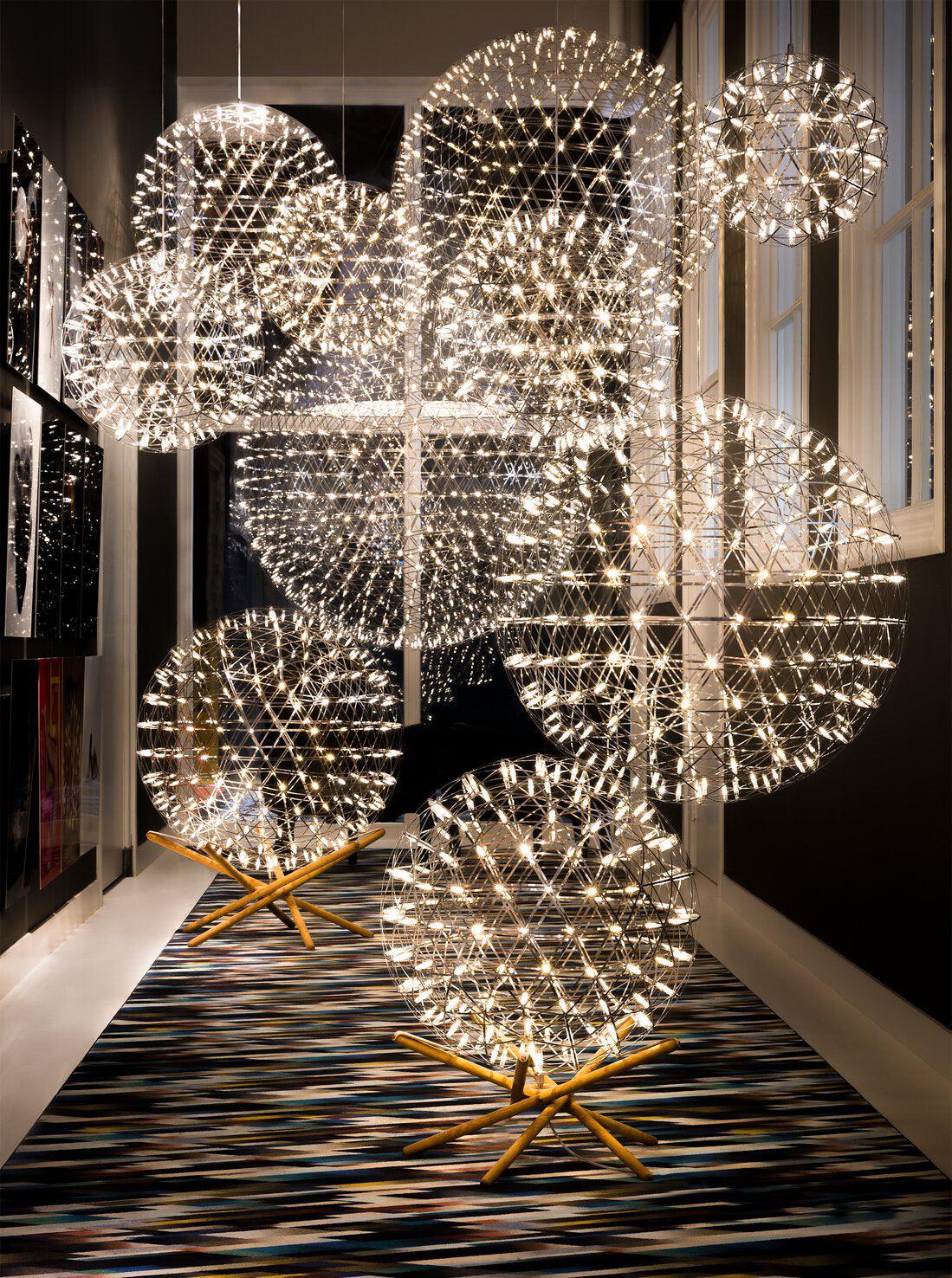 LED Hanglamp Bol Zilver Sfeerverlichting Moderne Lichtbol met Dimbare Lichtpunten Transparante Kristalbol Decoratief Scandinavisch Warm Wit Industrieel Design Interieurlamp