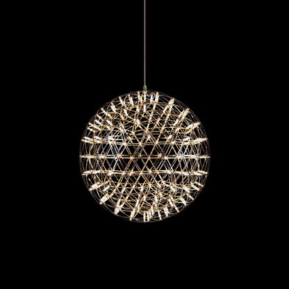 LED Hanglamp Bol Zilver Sfeerverlichting Moderne Lichtbol met Dimbare Lichtpunten Transparante Kristalbol Decoratief Scandinavisch Warm Wit Industrieel Design Interieurlamp