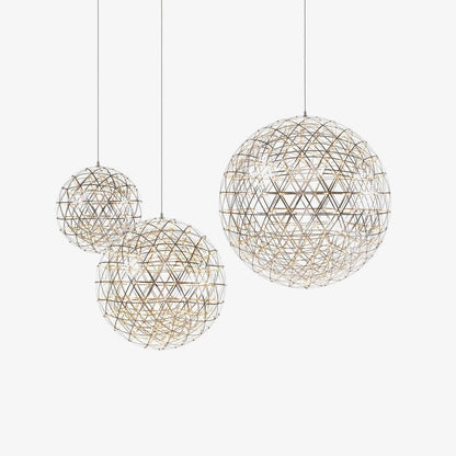 LED Hanglamp Bol Zilver Sfeerverlichting Moderne Lichtbol met Dimbare Lichtpunten Transparante Kristalbol Decoratief Scandinavisch Warm Wit Industrieel Design Interieurlamp