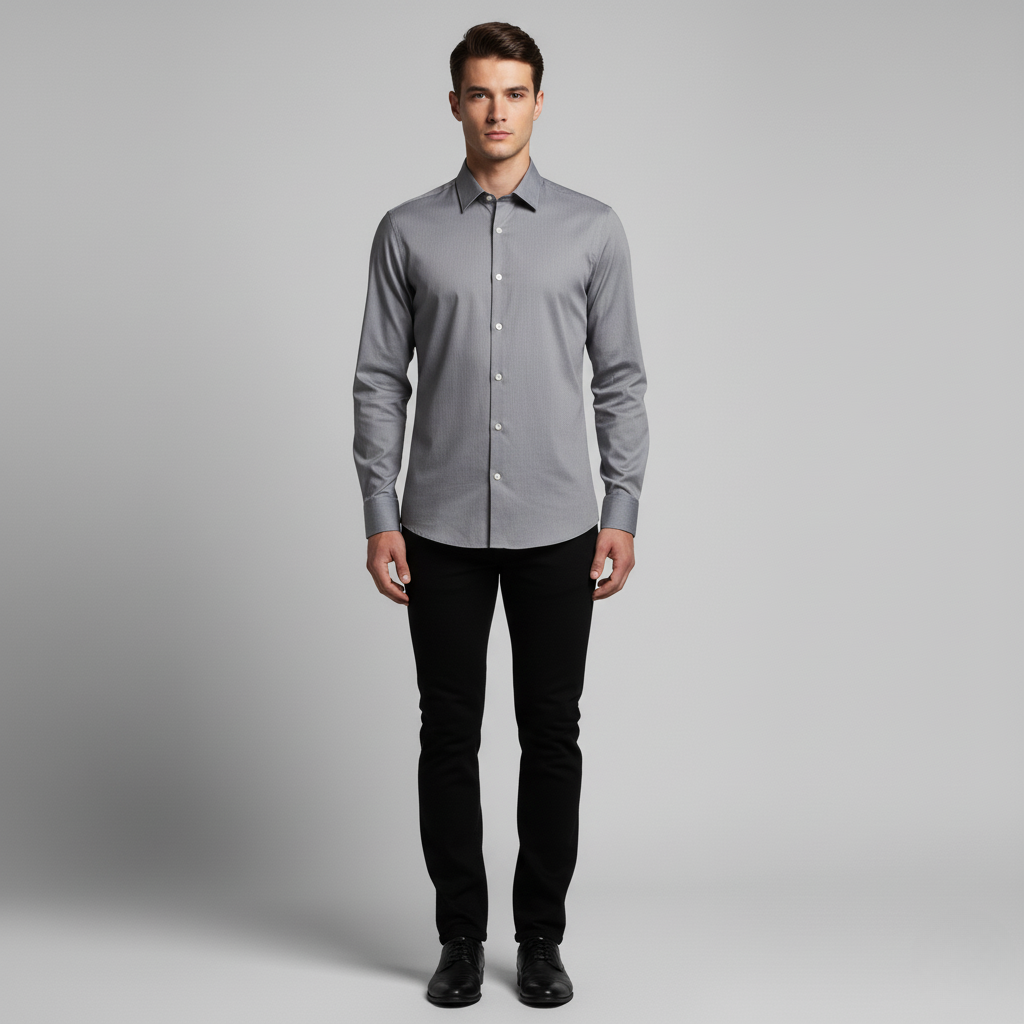 Formele Overhemd Lange Mouw Elegante Comfortabel Heren