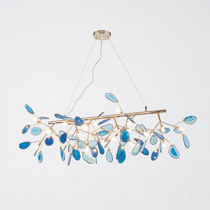 Agaat Kristal Kroonluchter met Natuursteen – Exclusieve Hanglamp voor Eetkamer, Woonkamer en Kantoor