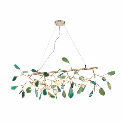 Agaat Kristal Kroonluchter met Natuursteen – Exclusieve Hanglamp voor Eetkamer, Woonkamer en Kantoor