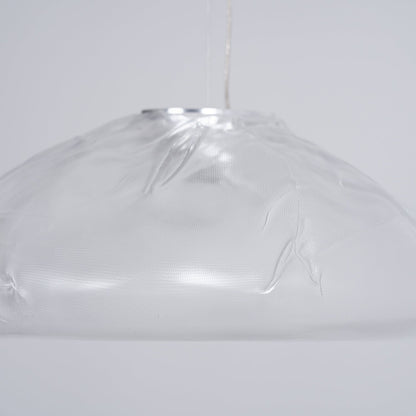 Glazen Hanglamp met Organische Textuur Transparant Rookgrijs Amber