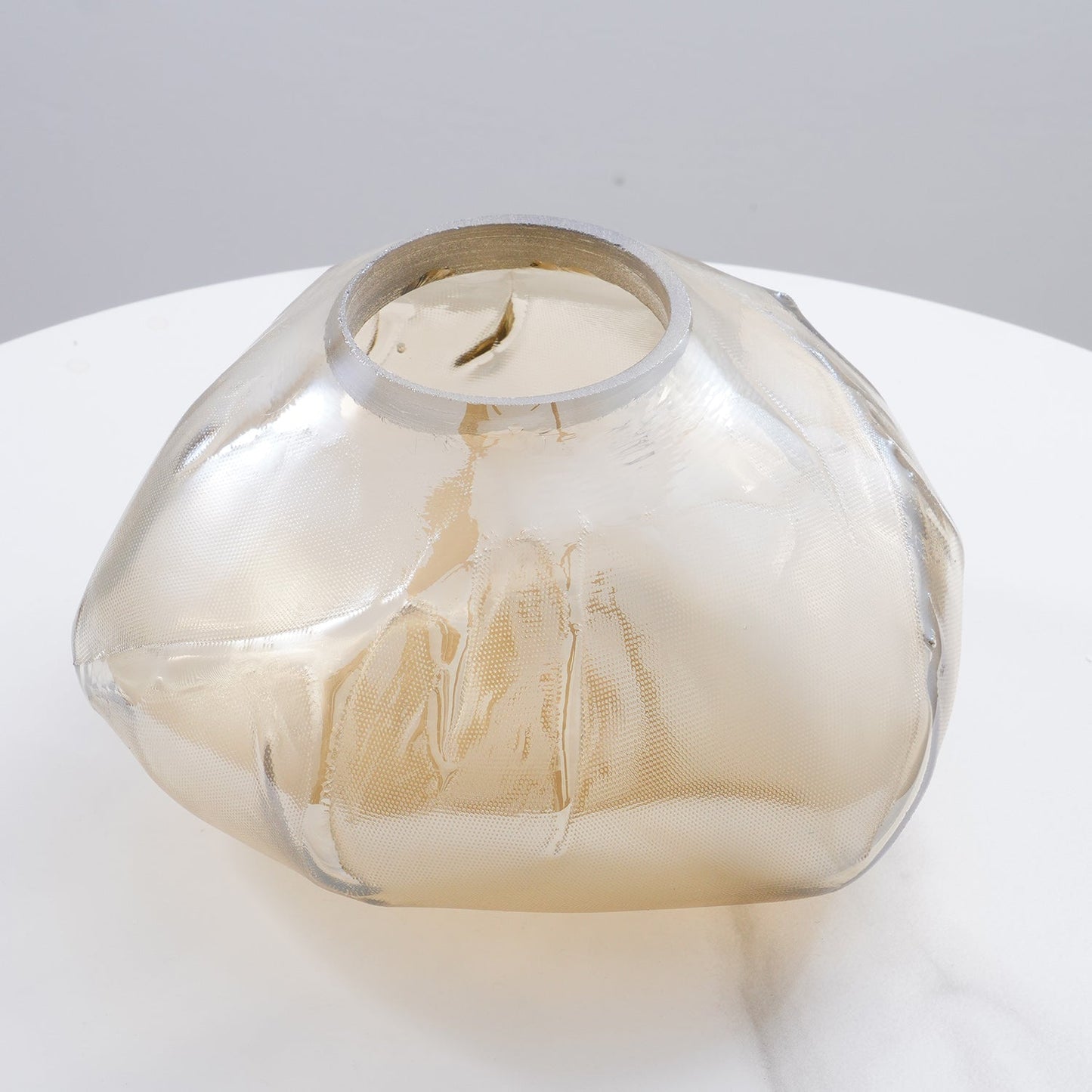 Glazen Hanglamp met Organische Textuur Transparant Rookgrijs Amber