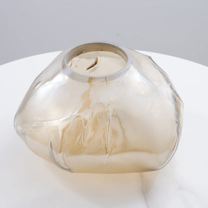 Glazen Hanglamp met Organische Textuur Transparant Rookgrijs Amber