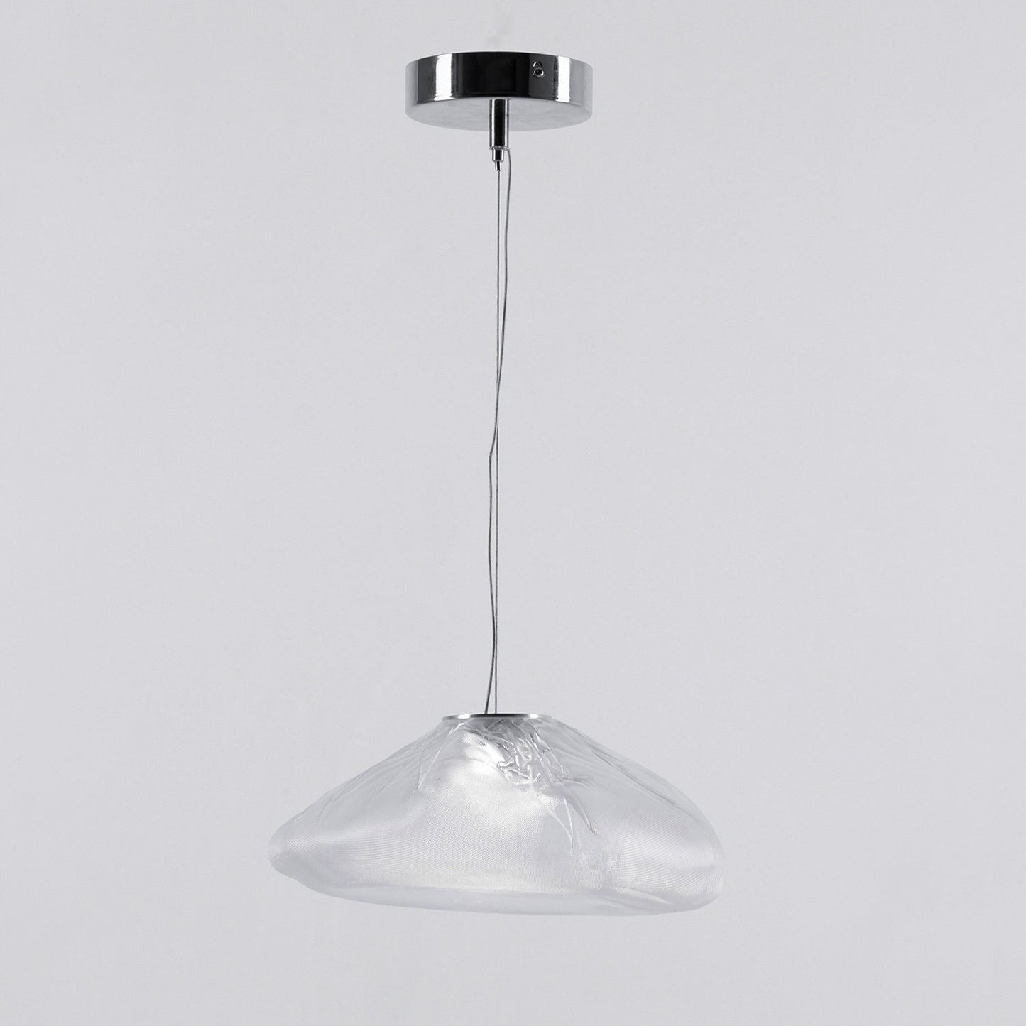 Glazen Hanglamp met Organische Textuur Transparant Rookgrijs Amber