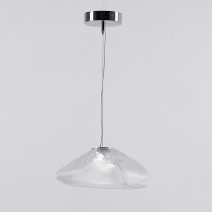 Glazen Hanglamp met Organische Textuur Transparant Rookgrijs Amber