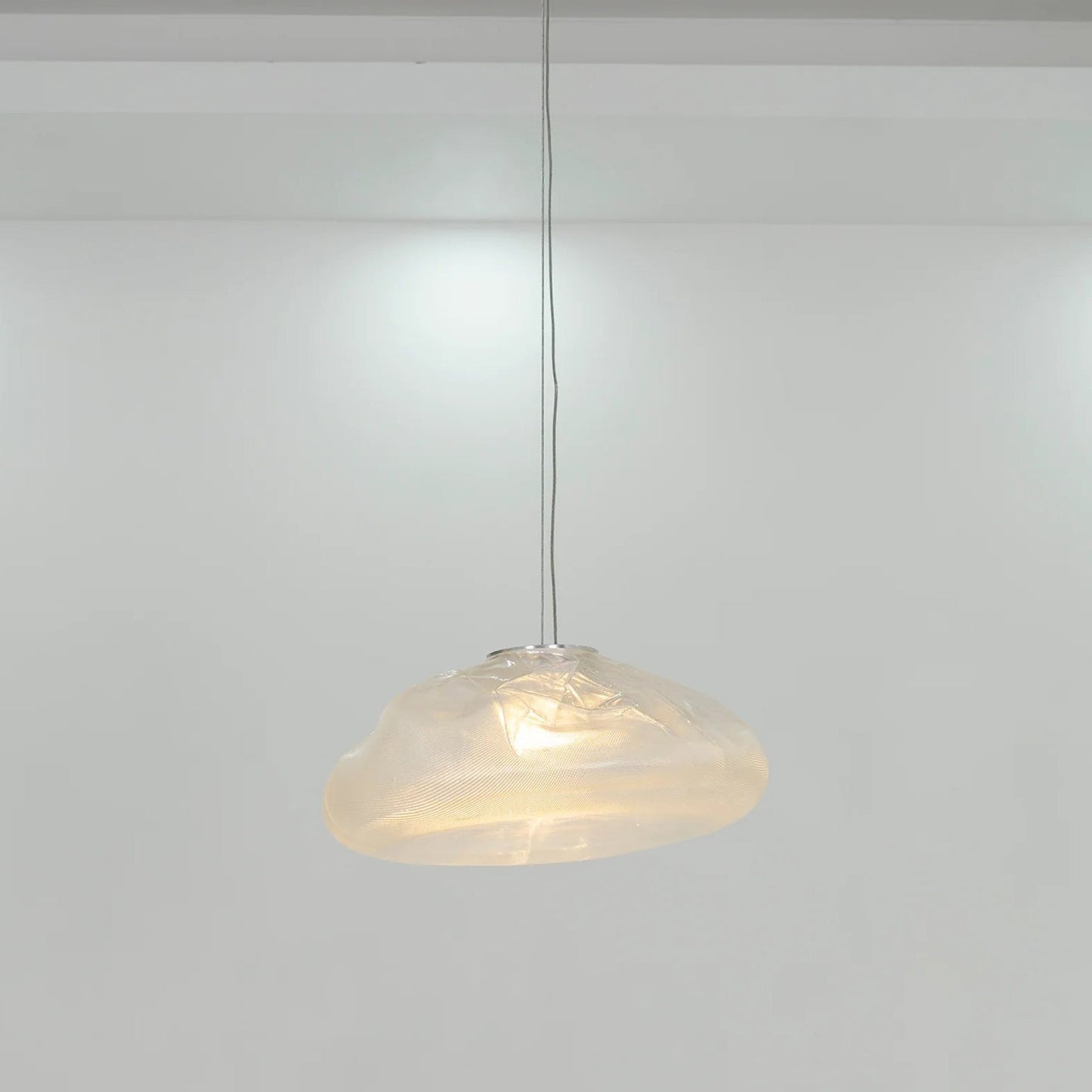 Glazen Hanglamp met Organische Textuur Transparant Rookgrijs Amber
