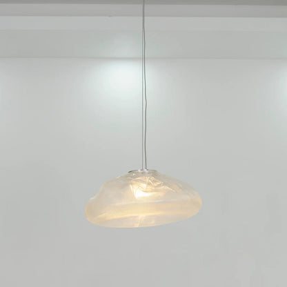 Glazen Hanglamp met Organische Textuur Transparant Rookgrijs Amber