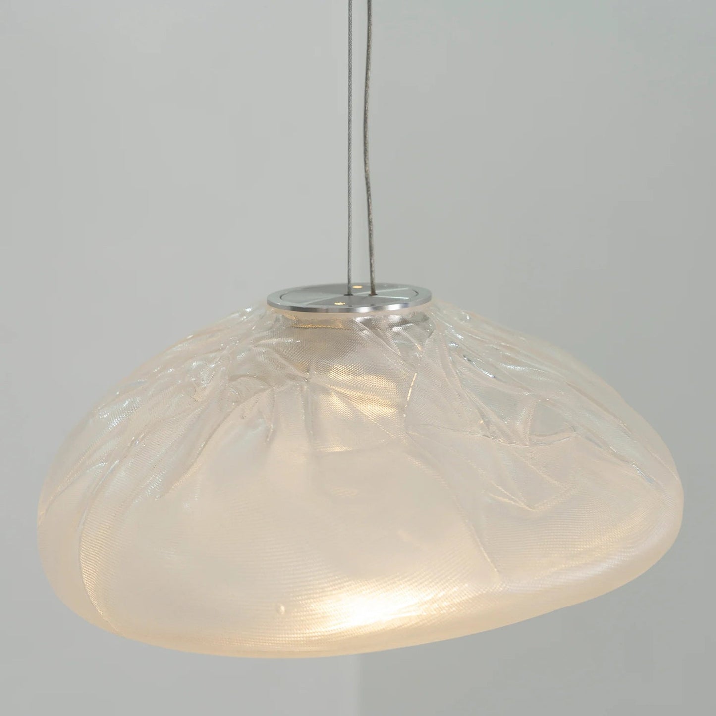Glazen Hanglamp met Organische Textuur Transparant Rookgrijs Amber