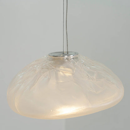 Glazen Hanglamp met Organische Textuur Transparant Rookgrijs Amber