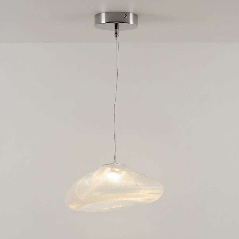 Glazen Hanglamp met Organische Textuur Transparant Rookgrijs Amber