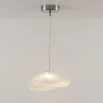 Glazen Hanglamp met Organische Textuur Transparant Rookgrijs Amber