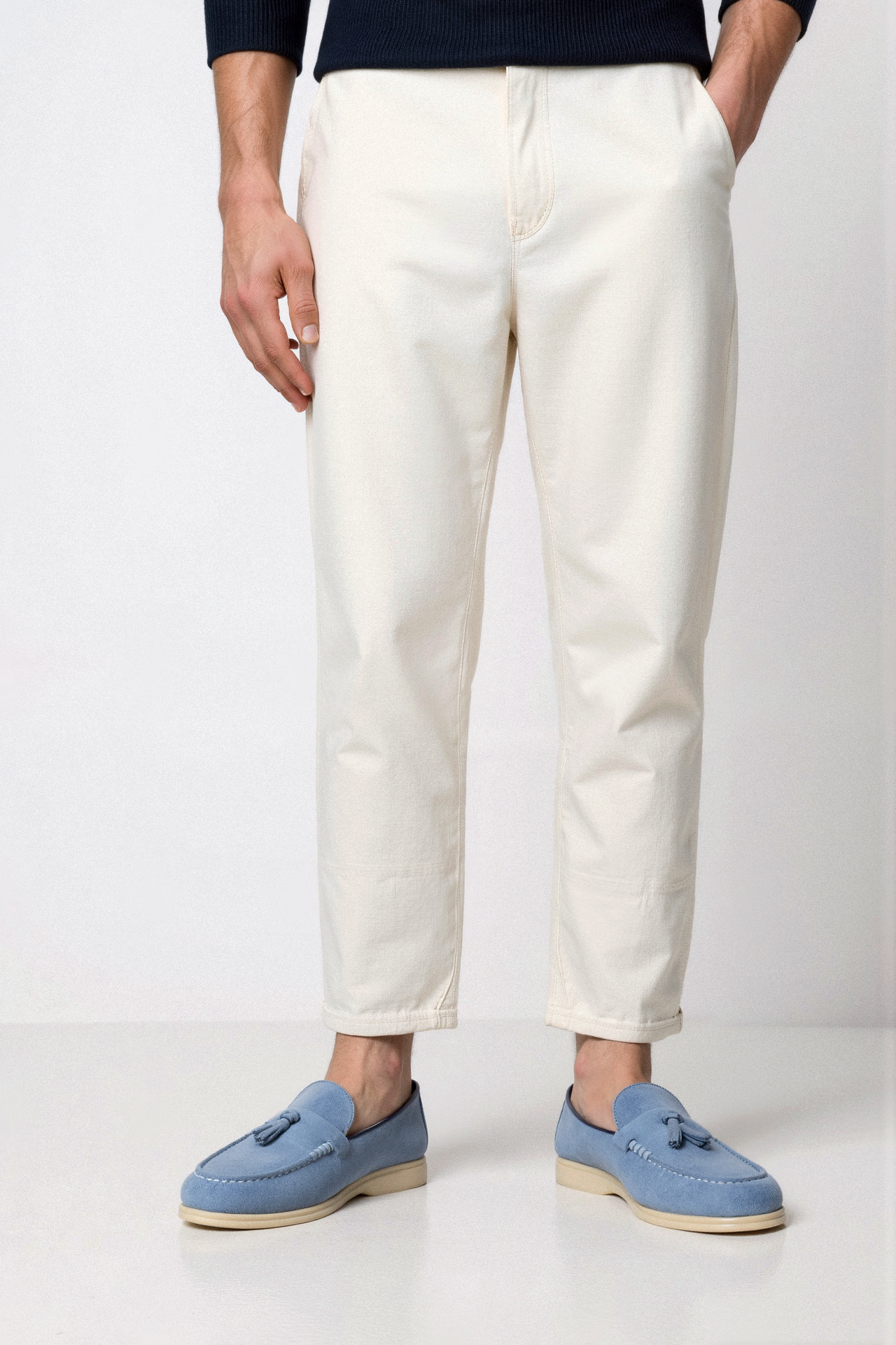 Heren Loafers Slip-on Met Kwasten Zwart Leer