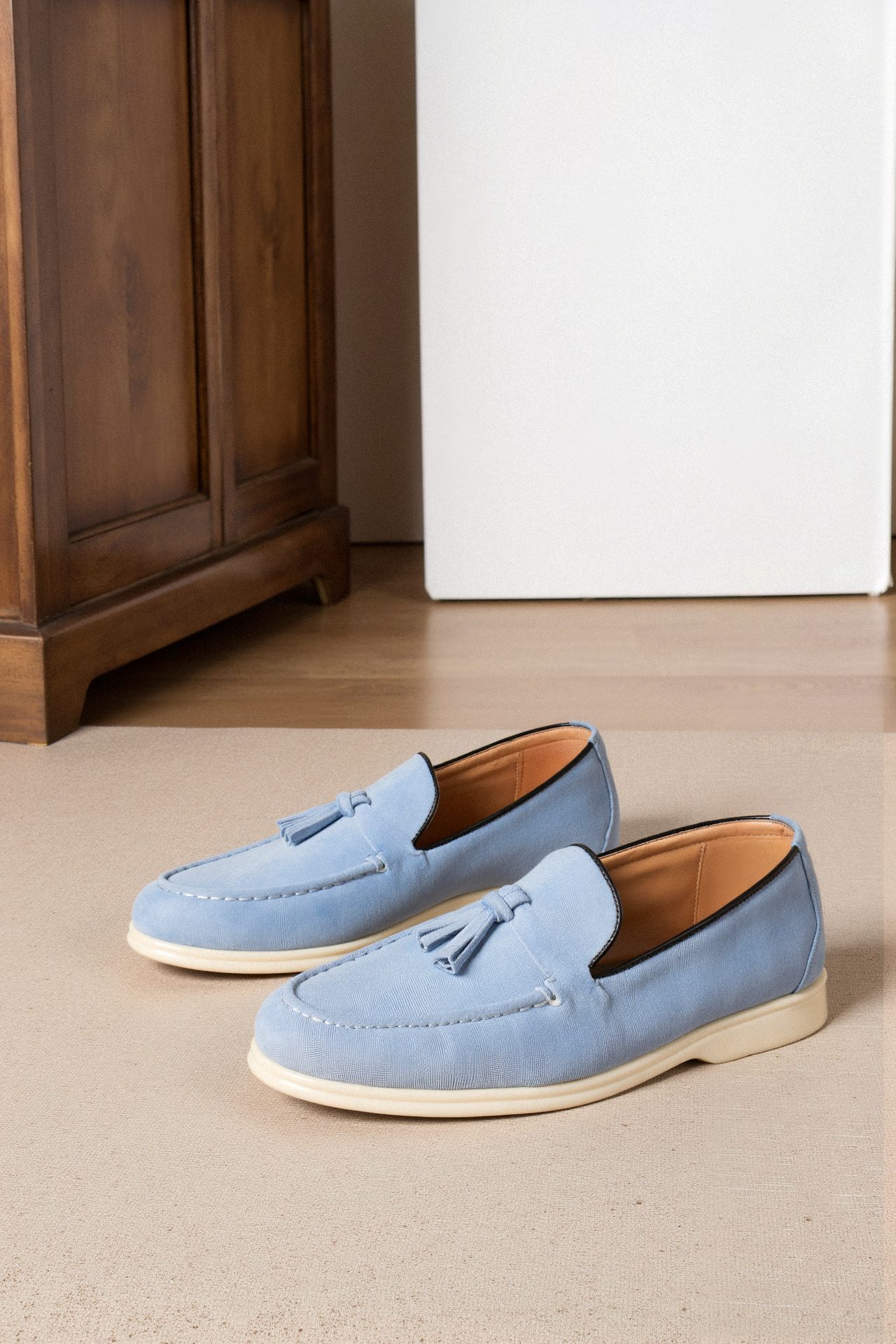 Heren Loafers Slip-on Met Kwasten Zwart Leer