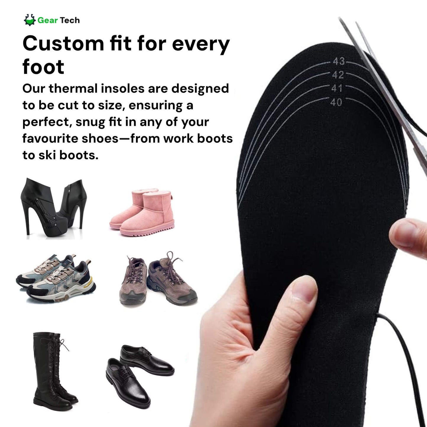 Verwarmbare Inlegzolen USB Oplaadbaar voor Werkschoenen en Laarzen