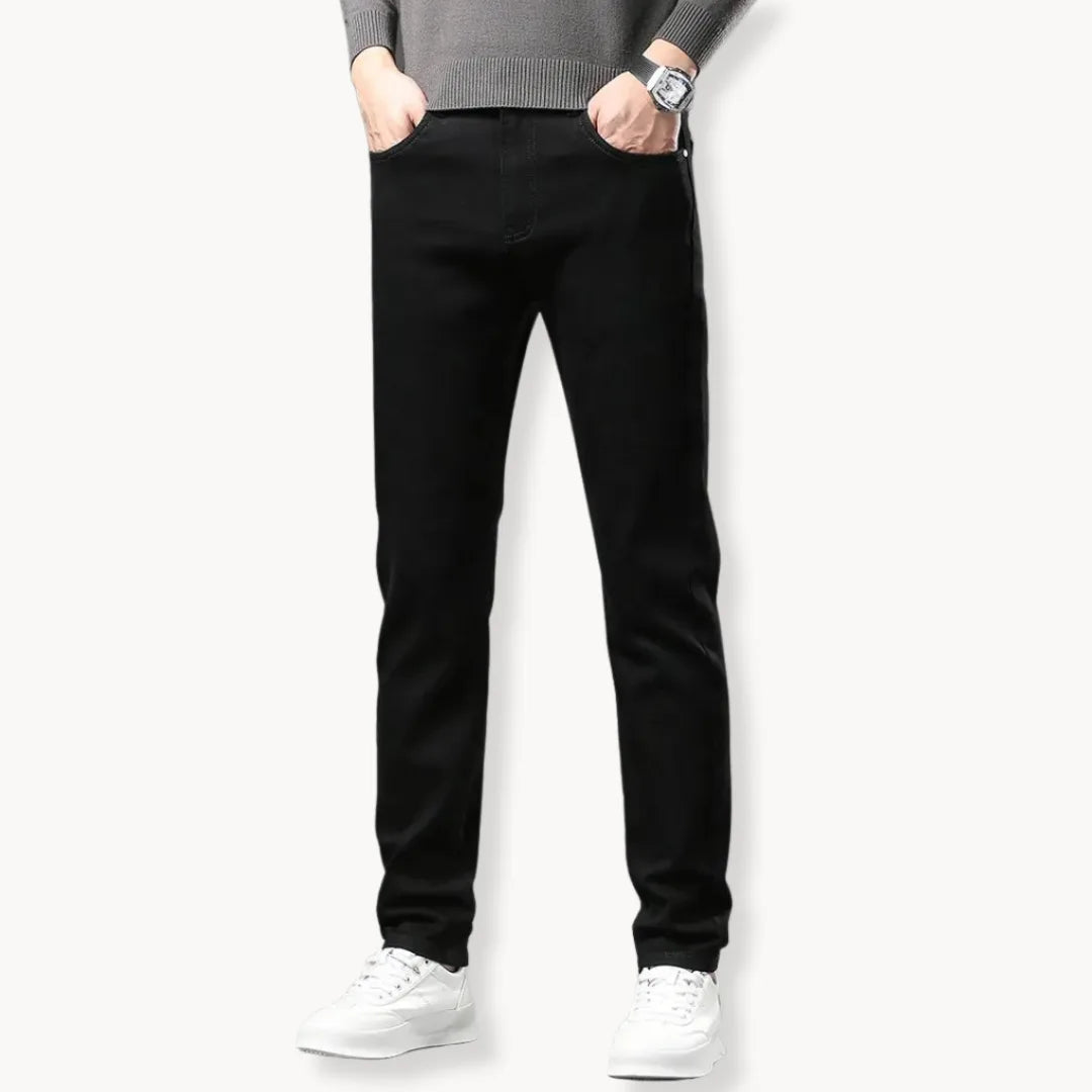 Rechtdoorlopende jeans met fleece voering