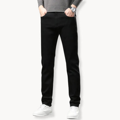 Rechtdoorlopende jeans met fleece voering