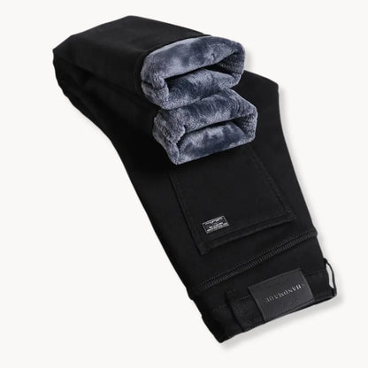 Rechtdoorlopende jeans met fleece voering