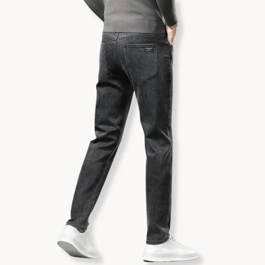 Rechtdoorlopende jeans met fleece voering