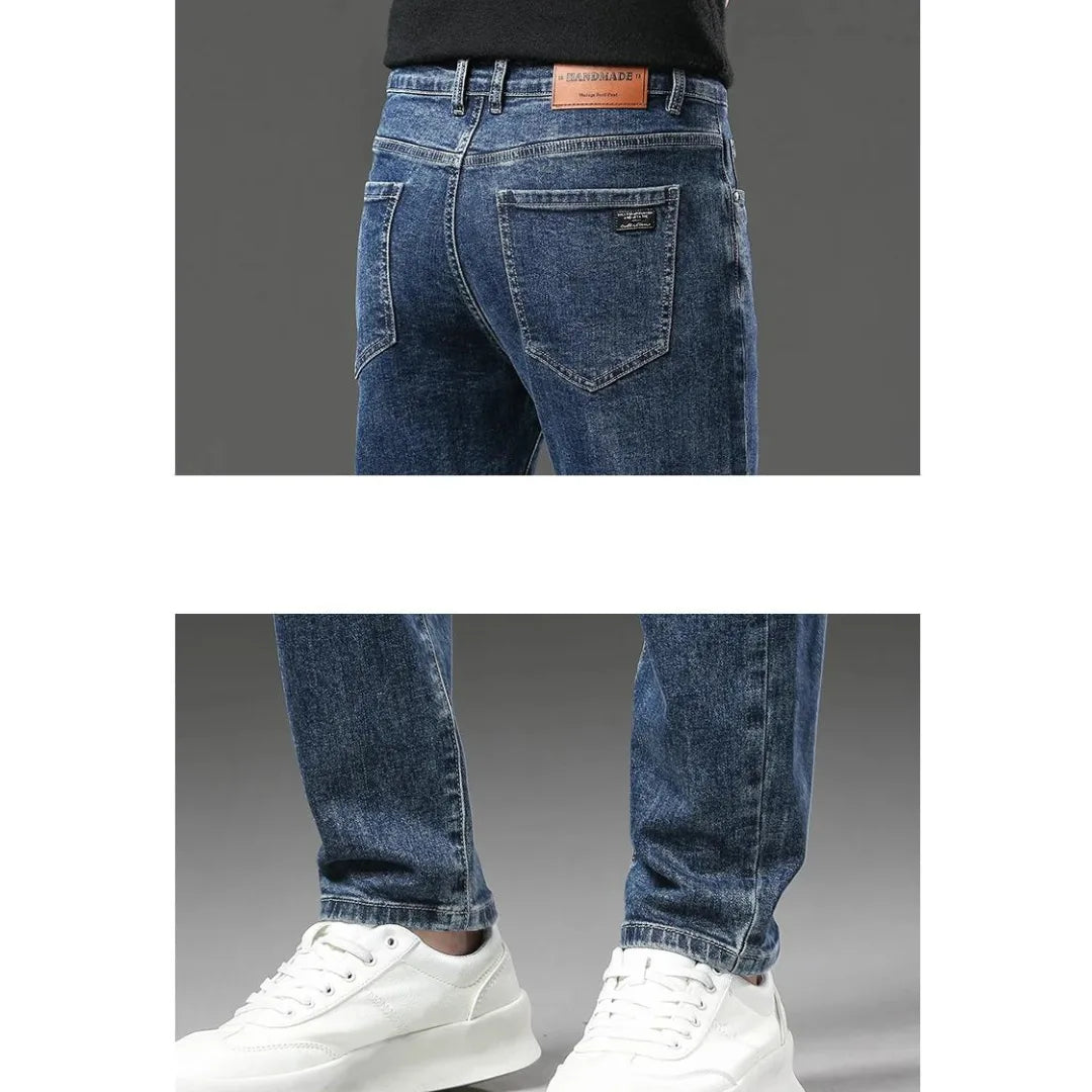 Rechtdoorlopende jeans met fleece voering