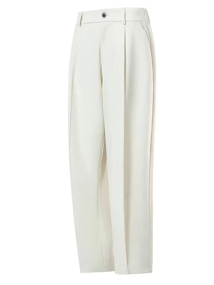 Rechte broek met geplooide details en zijzakken