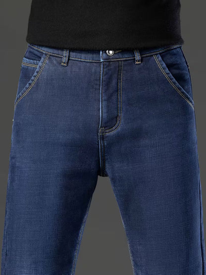 Rechte pijp herenbroek met fleece binnenvoering