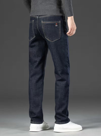 Rechte pijp herenbroek met fleece binnenvoering