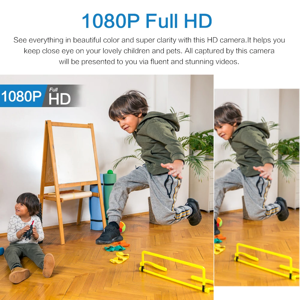 Waterdichte Mini Beveiligingscamera met Nachtzicht WiFi 1080P HD 160° Brede Hoek