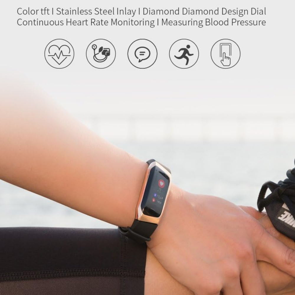 Slimme Fitness Tracker met Hartslagmeter en Bloeddrukfunctie - 24/7 Gezondheidsmonitoring & Sporttracking