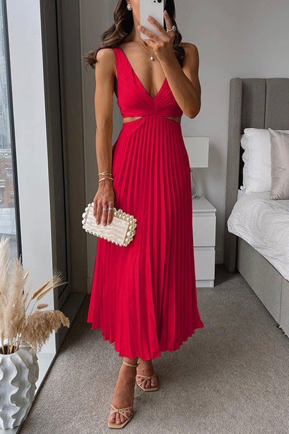 Dames Maxi-jurk Plissé Elegante Pasvorm