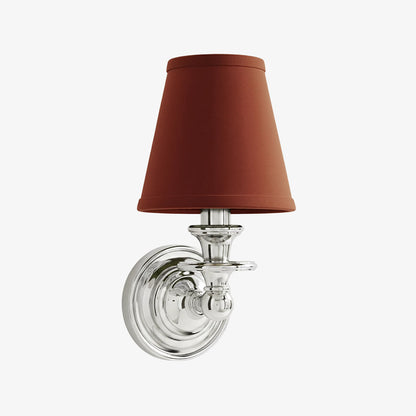 Wandlamp met stoffen kap en zwanenhalsarm – smeedijzeren armatuur met verstelbare leeslamp