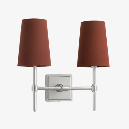 Wandlamp met linnen kap - retro metalen wandverlichting voor slaapkamer en gang