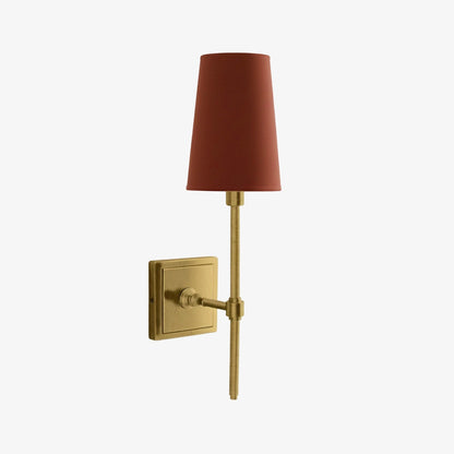 Wandlamp met linnen kap - retro metalen wandverlichting voor slaapkamer en gang