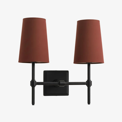 Wandlamp met linnen kap - retro metalen wandverlichting voor slaapkamer en gang
