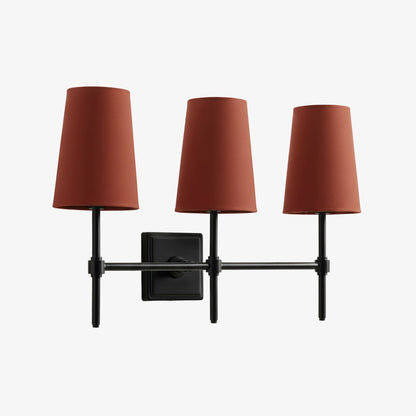 Wandlamp met linnen kap - retro metalen wandverlichting voor slaapkamer en gang