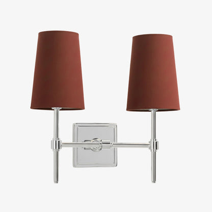 Wandlamp met linnen kap - retro metalen wandverlichting voor slaapkamer en gang