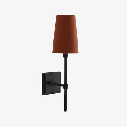 Wandlamp met linnen kap - retro metalen wandverlichting voor slaapkamer en gang