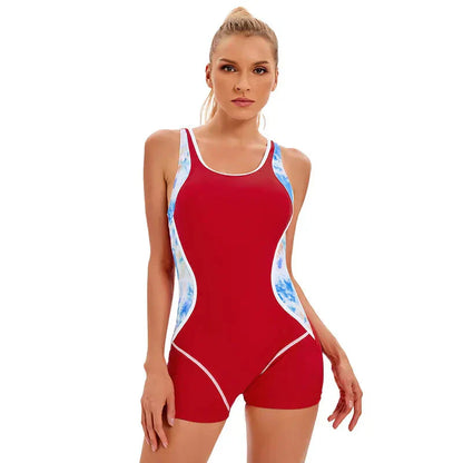 Dames Badpak Patchwork Sportief Zomer Badmode