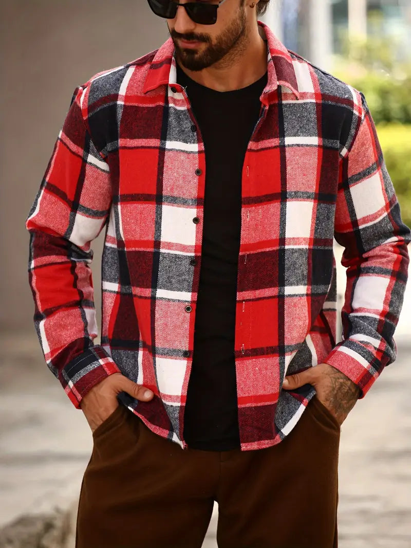 Mannen Overhemdjas Geruit Casual Kleding