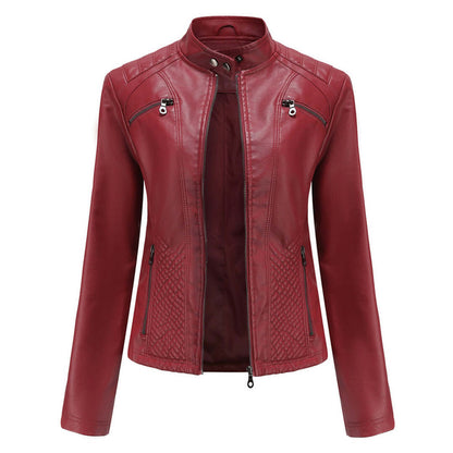 Dames Leren Jas Klassieke Stijl Elegant Design