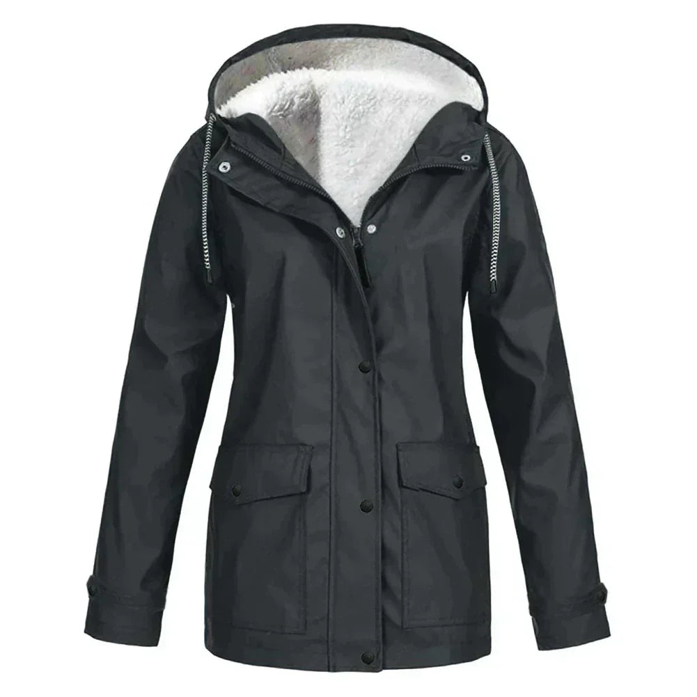 Waterdichte Regenjas Fleece Lined met Capuchon - StudioMarella