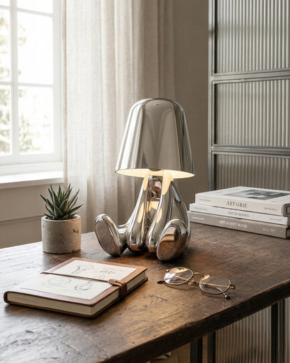 Metalen Tafellamp Sculptuur Figuur Sfeerlicht Touch Dimbaar LED Nachtlampje Goud Zilver Modern Design Decoratief