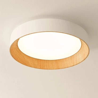 LED Plafondlamp Keuken Rond met Houten Rand – Warm Licht Opbouwlamp – Plafondverlichting voor Keuken Gang en Overloop